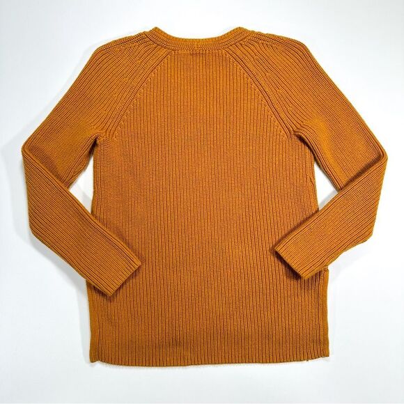 J Crew High Low Hem Cotton V-Neck Cable Knit Tunic Sweater - Picture 6 of 10